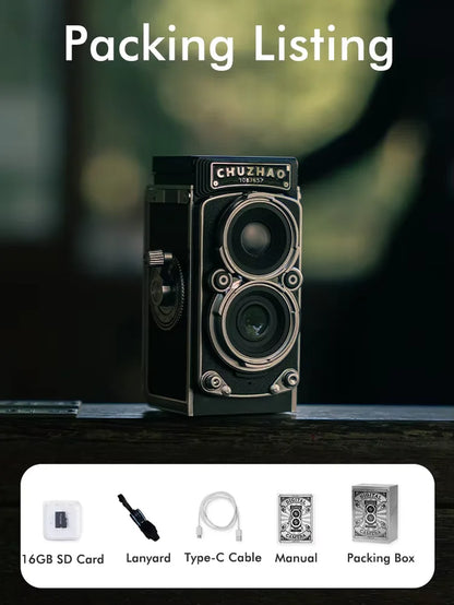  Vintage Mini Digital Camera Autofocus 12MP, 1080P FHD Video Vlogging Portable Camera for Christmas Birthday Ideal Gift